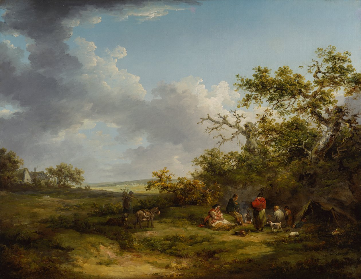 Táj cigánytáborral (olaj, vászon) alkotó: George Morland