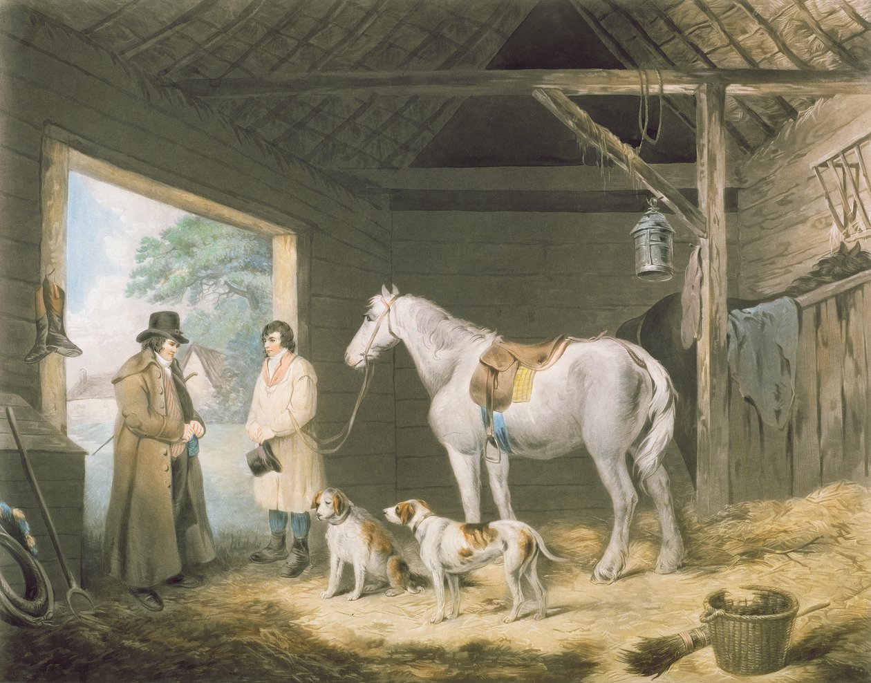 Fizetés a házigazdának, Samuel William Reynolds (1773-1835) metszete, kiadó: H. Macklin, 1805 (metszetmetszet) alkotó: George Morland