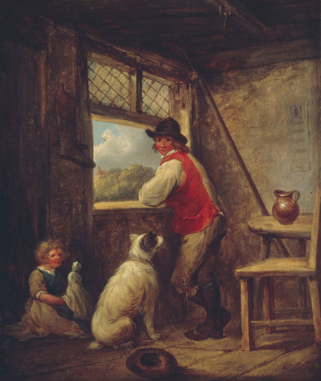 Paraszt az ablakban, 1790-es évek eleje. alkotó: George Morland