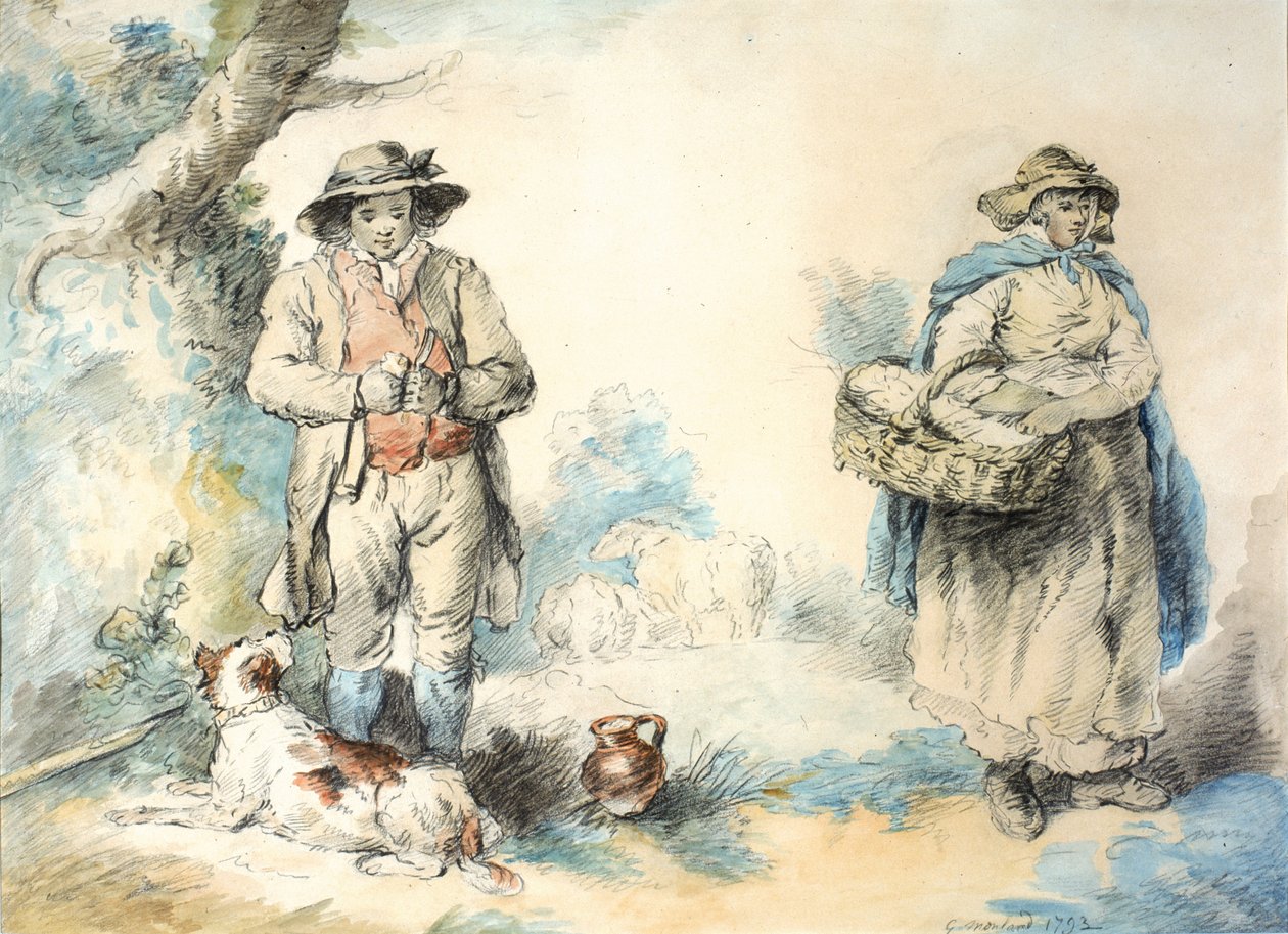 The Higglers (pasztell (fekete) és akvarell, papír (papírra ragasztva)) alkotó: George Morland