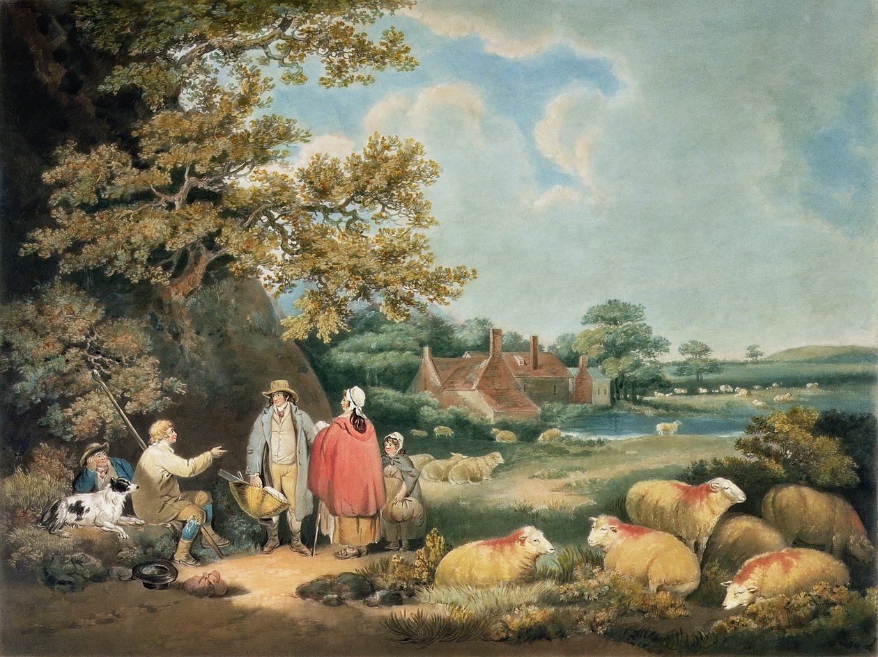 A Pásztorok, William Ward (1766-1826) metszete, kocsma. H. Morland, 1806 (mezzotinta metszet) alkotó: George Morland