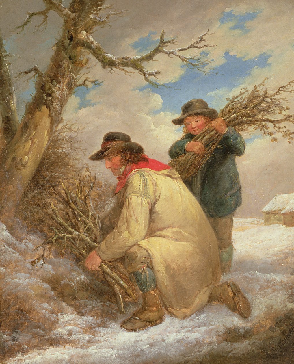 Gallygyűjtők a hóban alkotó: George Morland