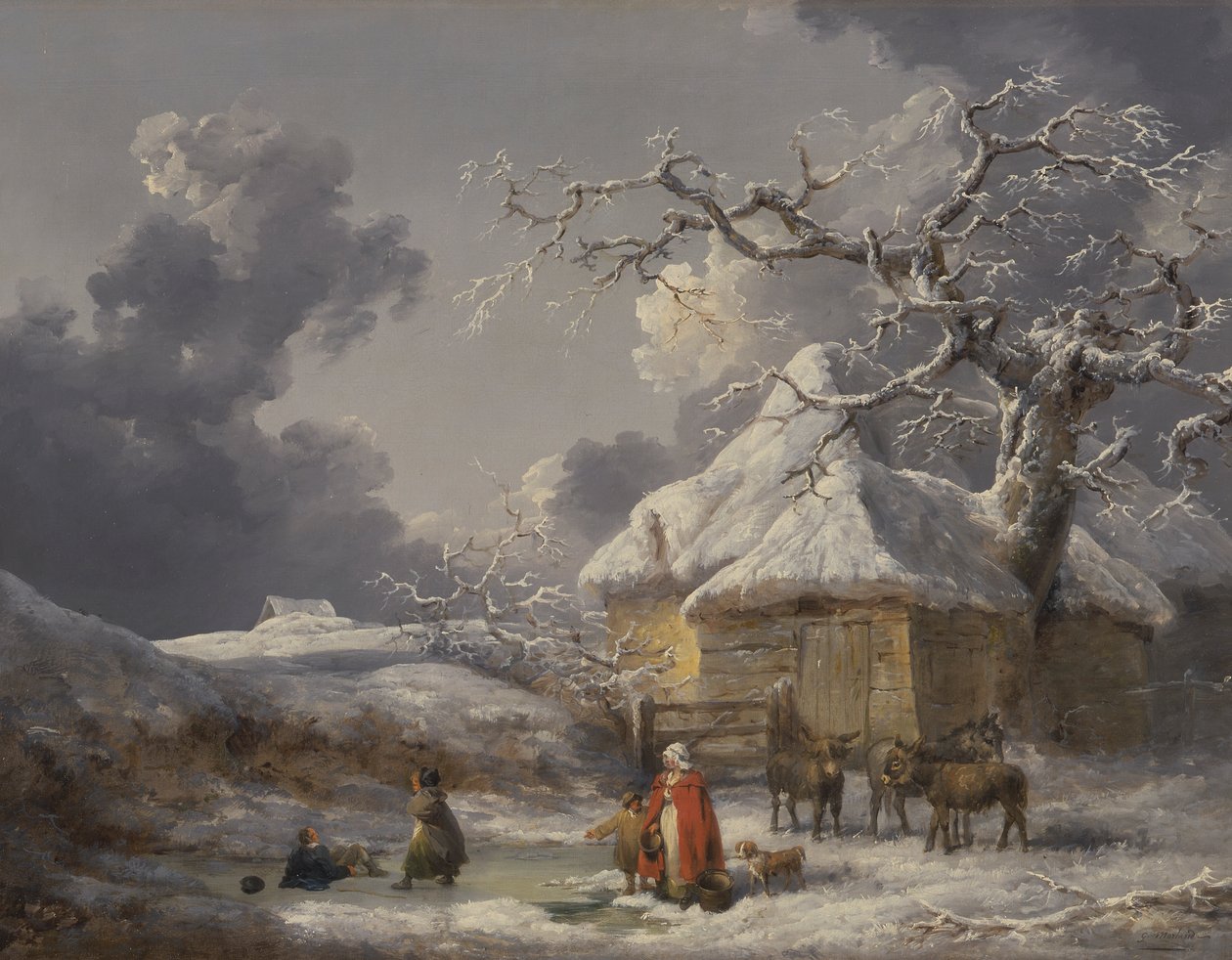 Téli táj alakokkal alkotó: George Morland