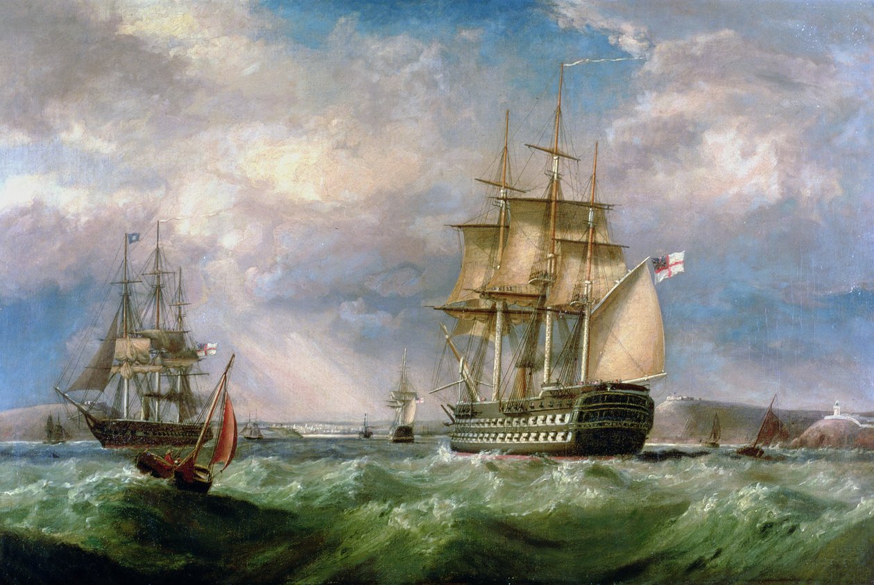 Brit hadifoglyok vitorláznak Cork kikötőjébe alkotó: George Mounsey Wheatley Atkinson