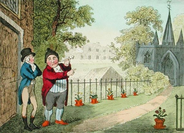 Kert bemutatása, Isaac Cruikshank (1756-kb. 1811) metszete, 1796-ban megjelent (akvatinta) alkotó: George Moutard (after) Woodward
