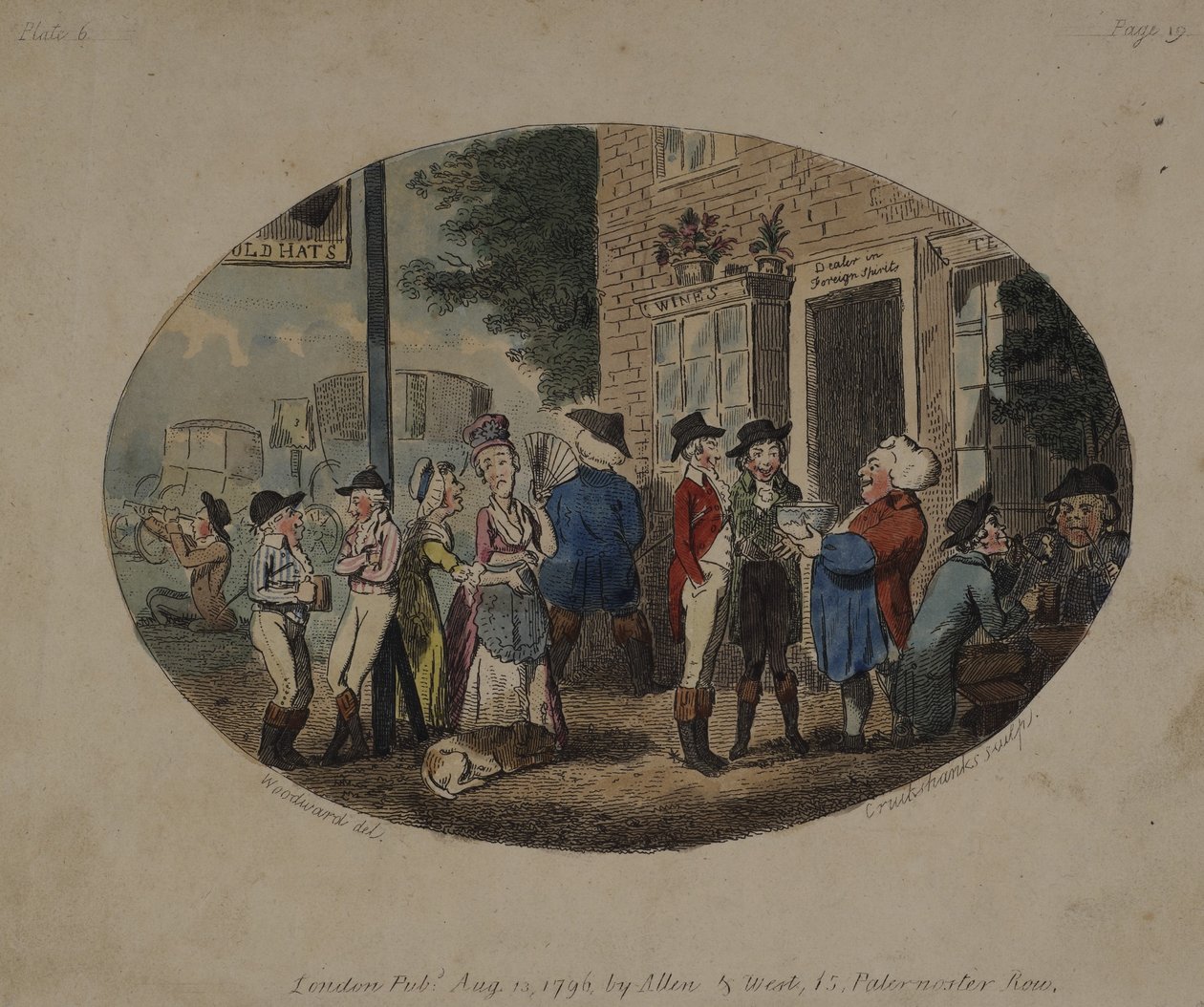 Old Hats Tavern, Uxbridge, 1796 alkotó: George Moutard Woodward