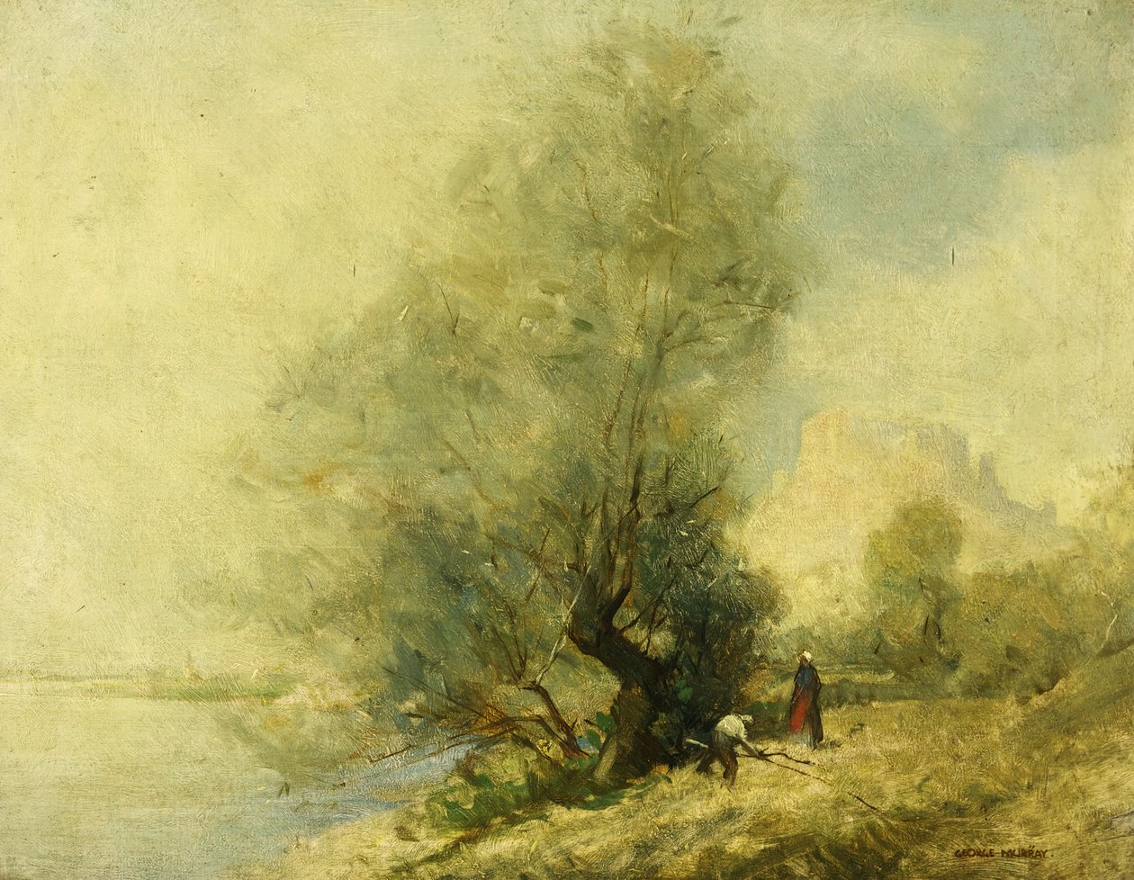 A Szajnán, a Chateau Gaillard közelében, a Les Andeleysnél, Rouen és Párizs között alkotó: George Murray
