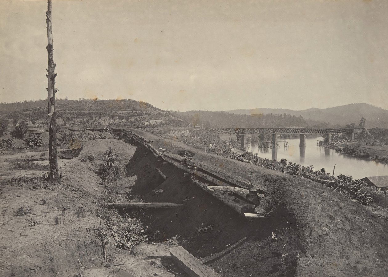 Az Etawah-híd védelme, 1860-as évek. alkotó: George N. Barnard