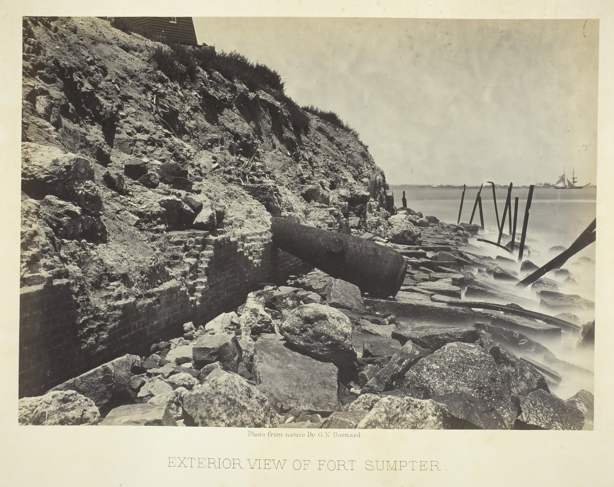 Fort Sumpter külső képe, 1866. alkotó: George N. Barnard