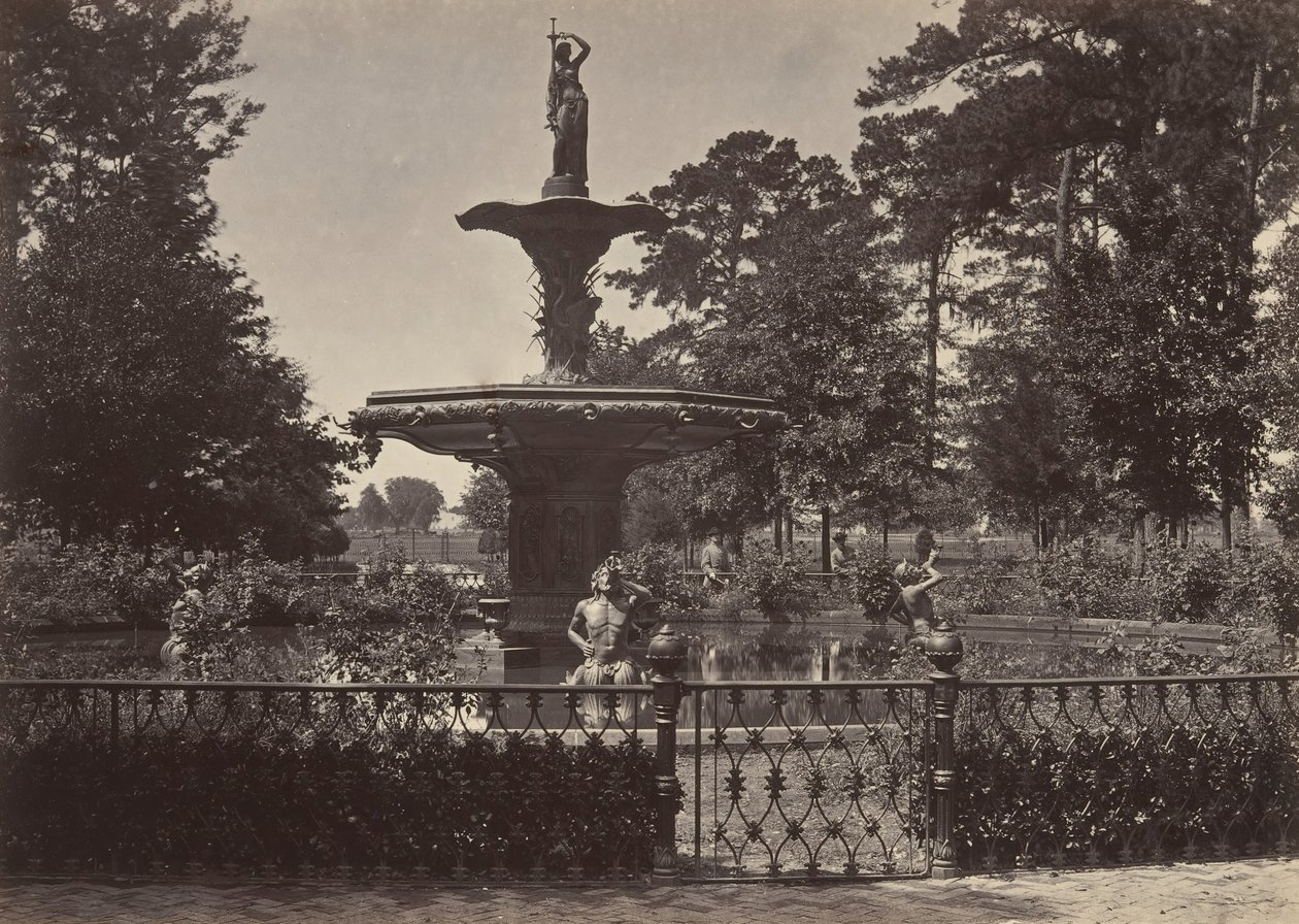 Fountain, Savannah, Georgia, 1860-as évek. alkotó: George N. Barnard