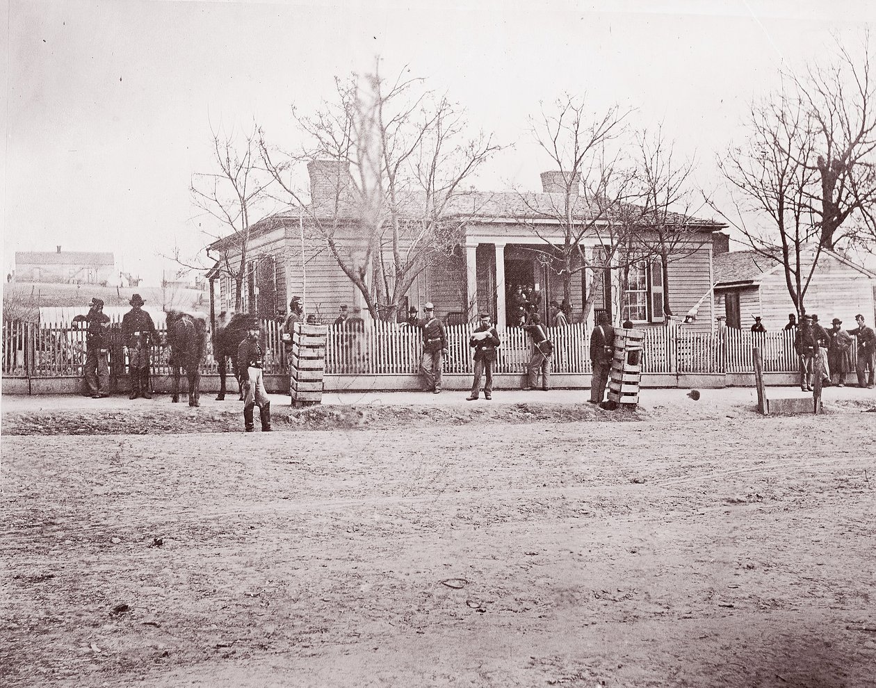 Sherman vagy Thomas tábornok főhadiszállása, Chattanooga, kb. 1864. alkotó: George N. Barnard