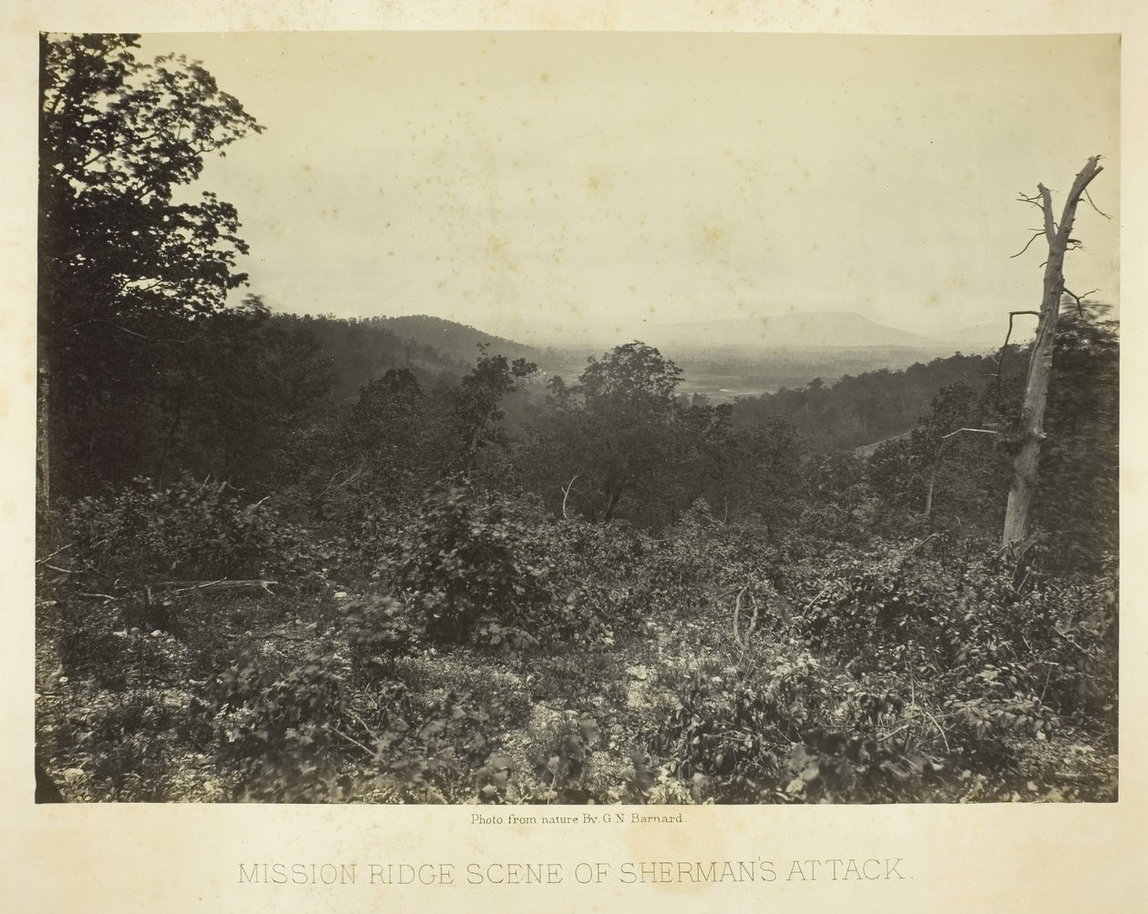 Mission Ridge Sherman támadásának jelenete, 186466. alkotó: George N. Barnard