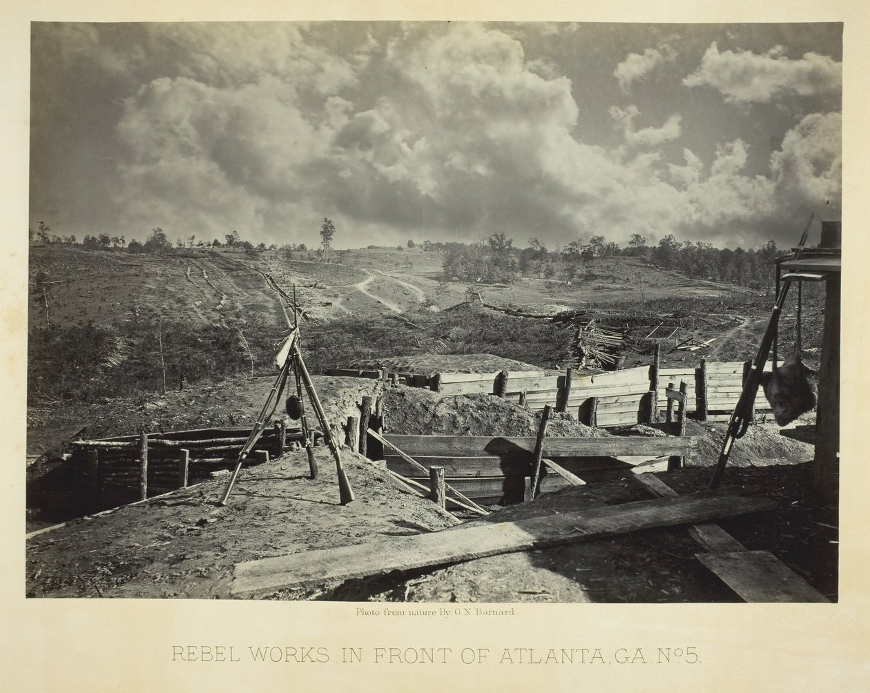 Rebel Works in Front of Atlanta, GA, No. 5, 1864. alkotó: George N. Barnard