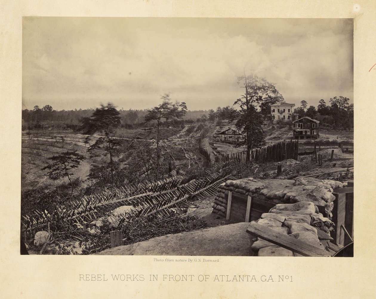 Lázadók erődítményei Atlanta előtt, Georgia, 1. sz. alkotó: George N. Barnard