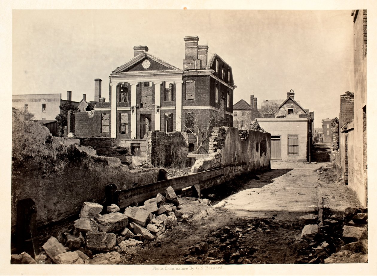 A Pinckney -kastély romjai, Charleston S.C alkotó: George N. Barnard