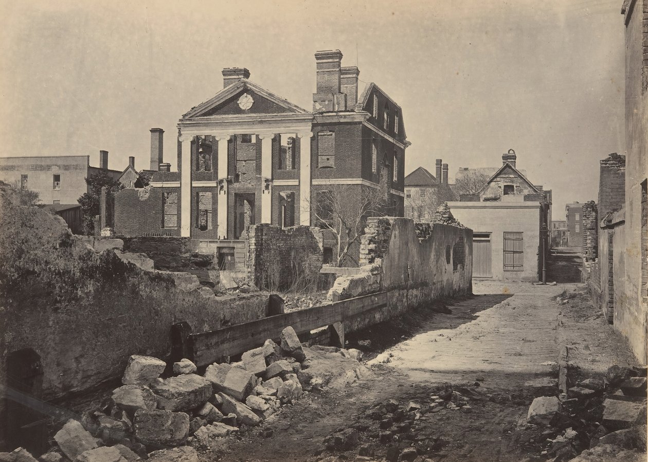 A Pinckney-kastély romjai, Charleston, Dél-Karolina, 1860-as évek. alkotó: George N. Barnard