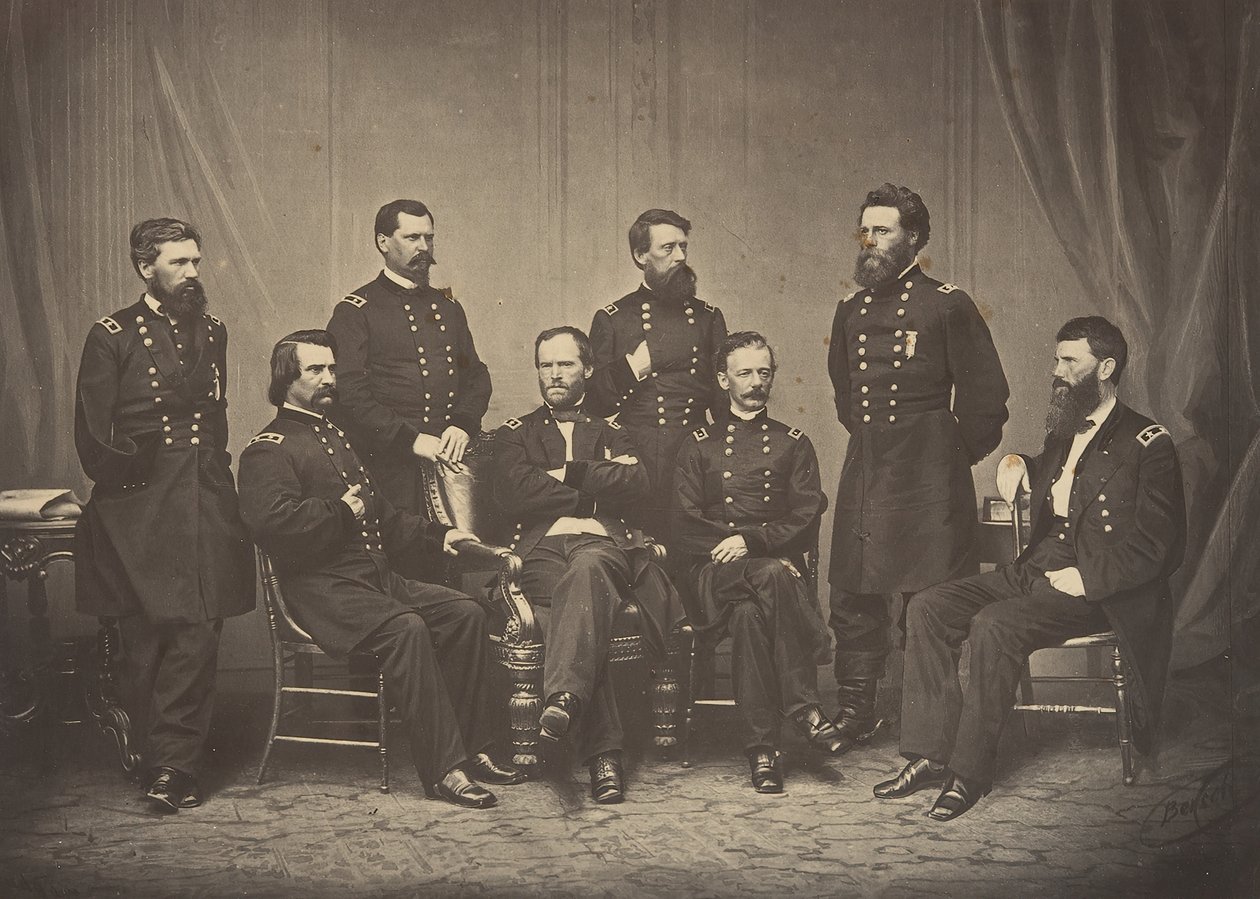 Sherman és tábornokai, 1860-as évek. alkotó: George N. Barnard