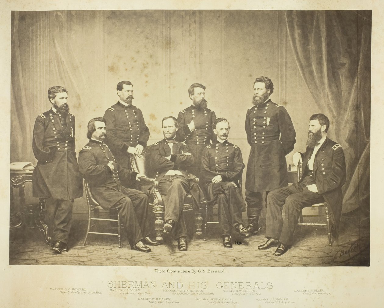 Sherman és tábornokai, 1865. alkotó: George N. Barnard
