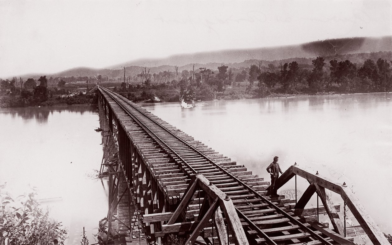 Tennessee folyó Bridgeportban, kb. 1864. alkotó: George N. Barnard
