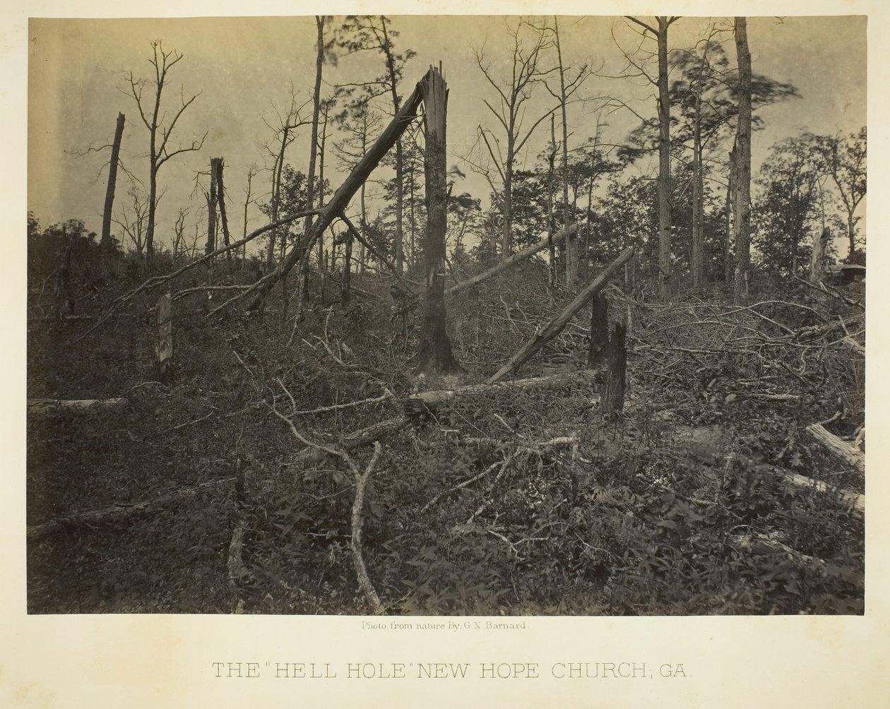 The Hell Hole, New Hope Church, GA, 1866. alkotó: George N. Barnard