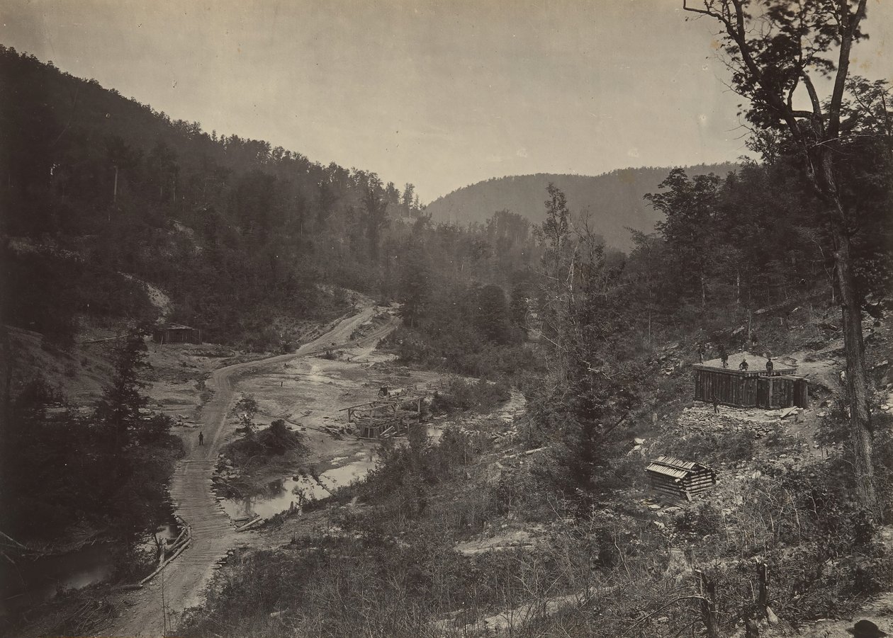 Whiteside Valley Below the Bridge, 1860-as évek. alkotó: George N. Barnard