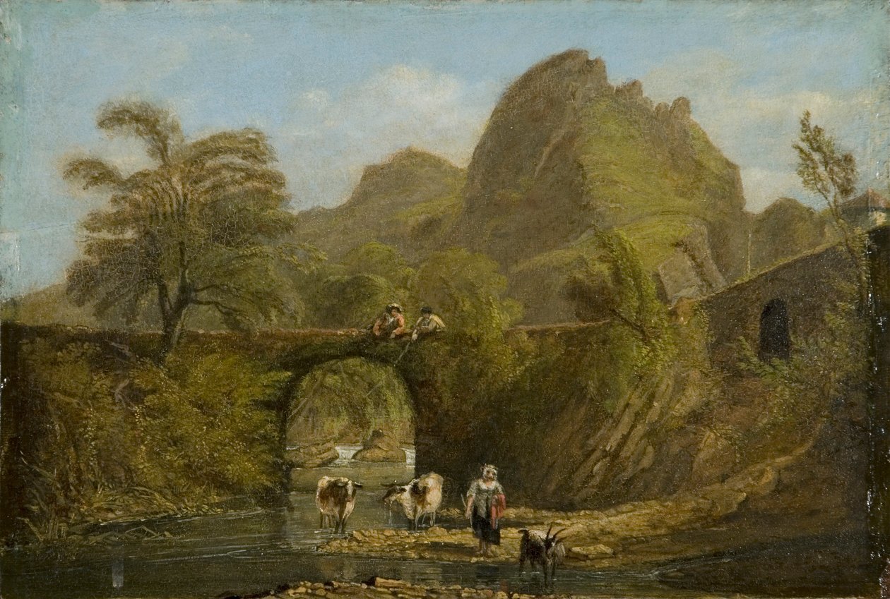 "Dynas Rock and Bridge", 1820 alkotó: George Orleans De La Motte