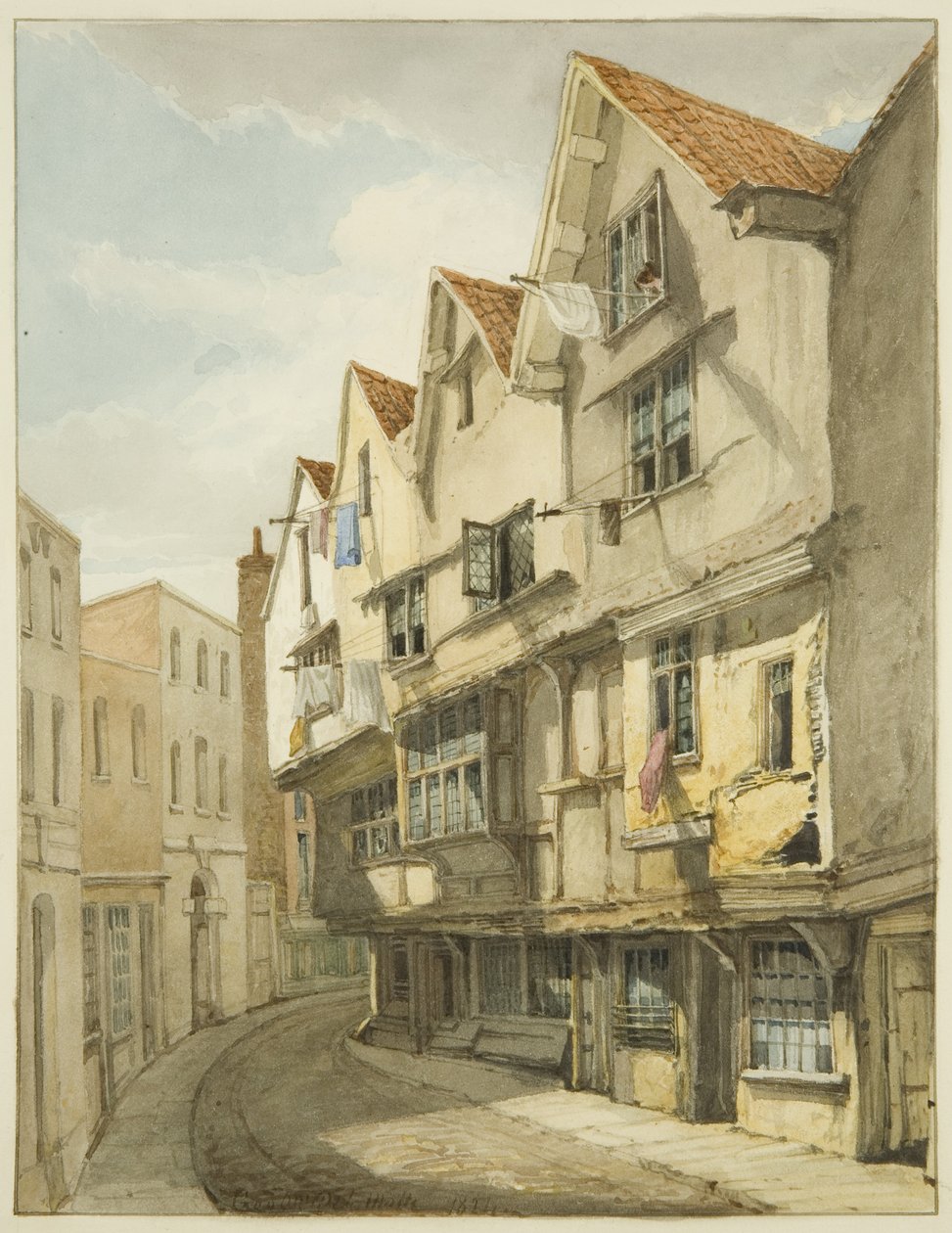 Baldwin Street (ceruza és akvarell papíron) alkotó: George Orleans Delamotte
