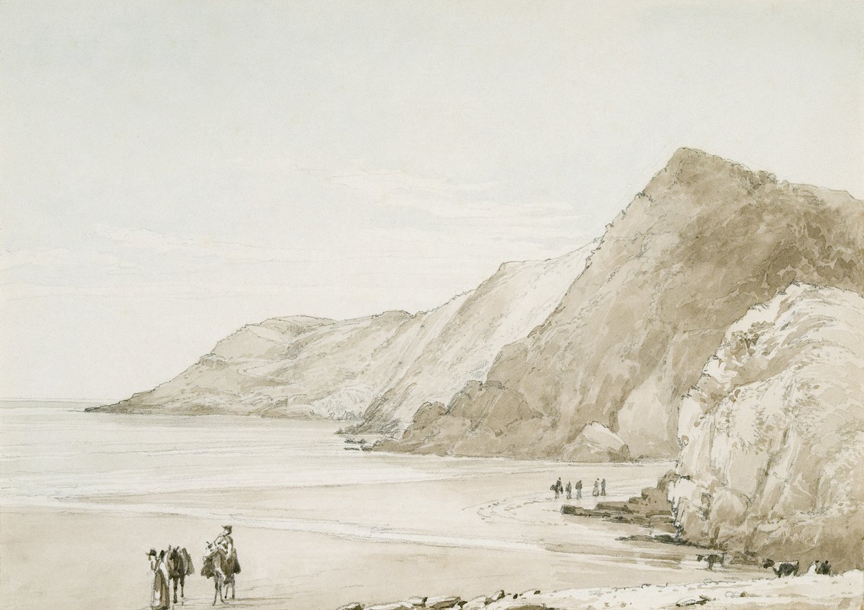 Caswell Bay (akvarell és ceruza, papír) alkotó: George Orleans Delamotte
