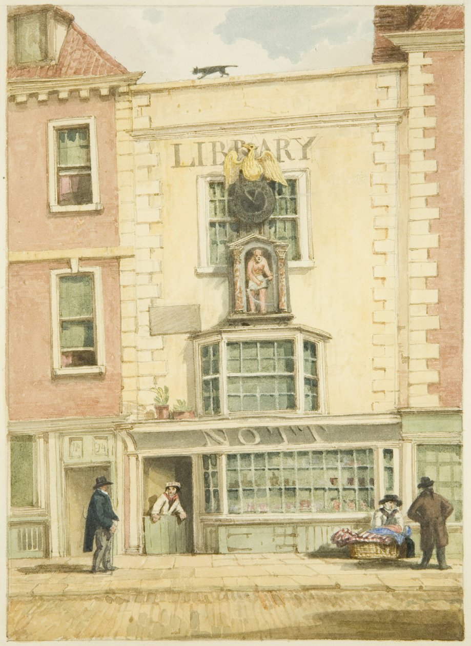 Ház az Old Market Street délnyugati végén (ceruza, akvarell és testfesték papíron) alkotó: George Orleans Delamotte