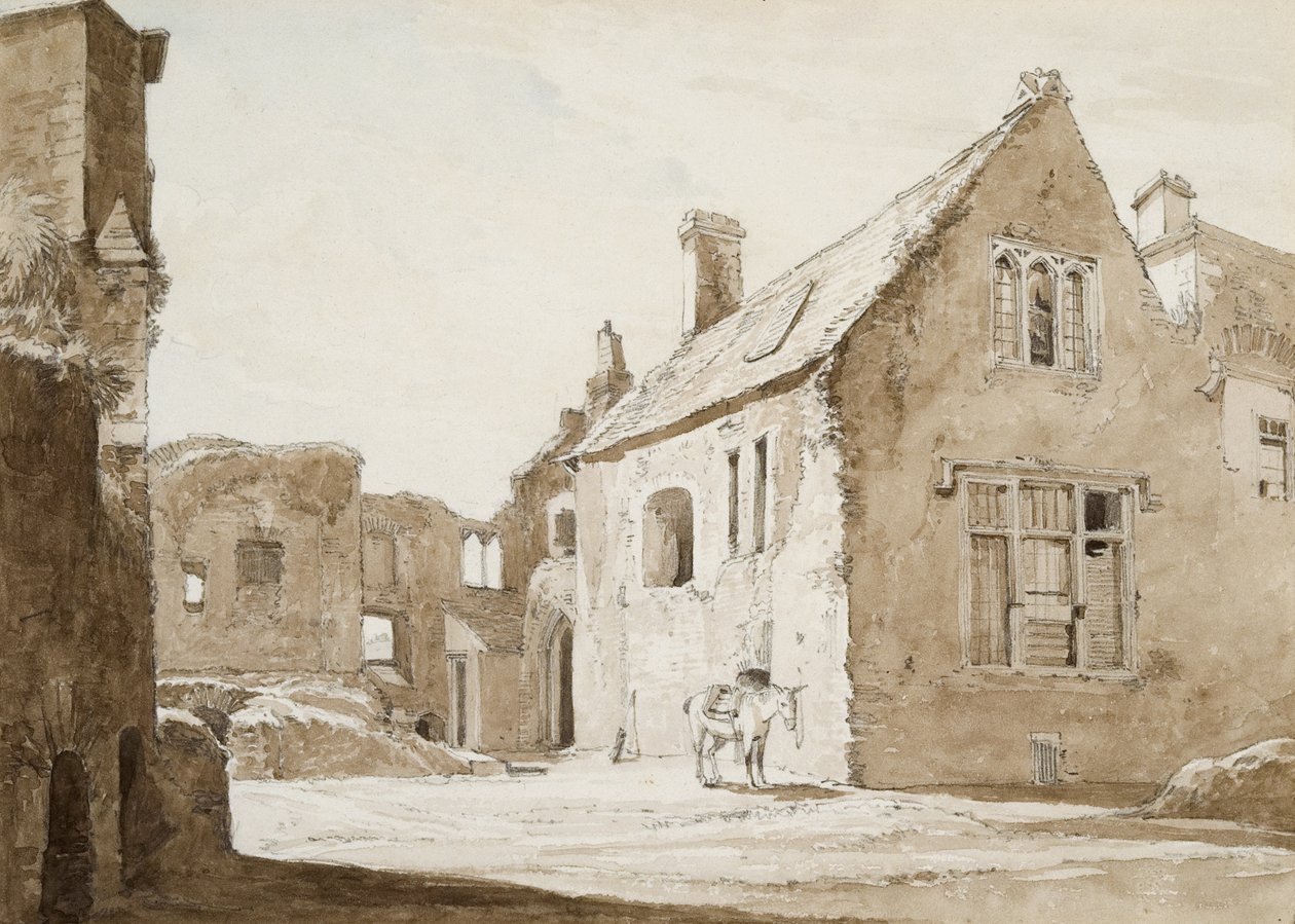 Place House, Swansea (szepia mosás és ceruza, papír) alkotó: George Orleans Delamotte