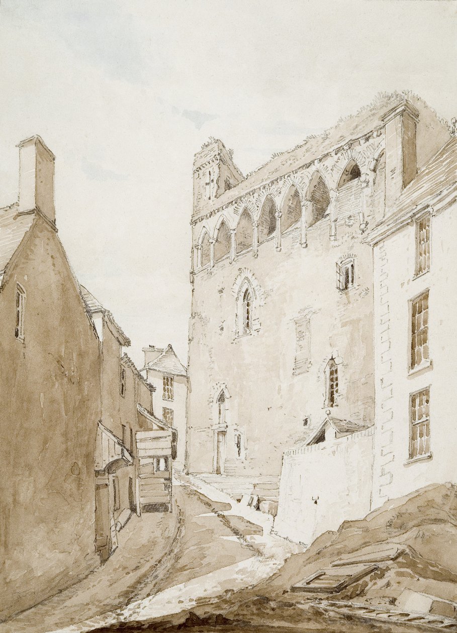 Swansea Castle (akvarell és ceruza, papír) alkotó: George Orleans Delamotte