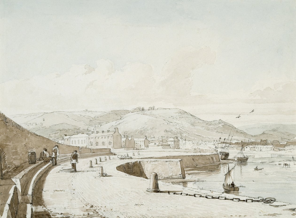 Swansea Harbour (akvarell és ceruza papíron) alkotó: George Orleans Delamotte