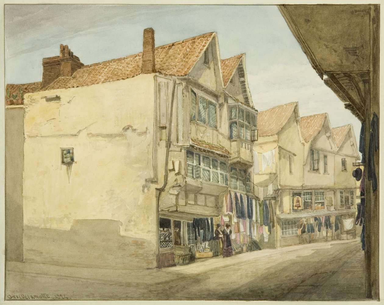 The Pithay (ceruza és akvarell papíron) alkotó: George Orleans Delamotte
