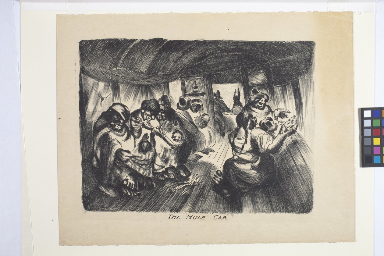 Öszvér autó (tinta, ceruza) alkotó: George Overbury