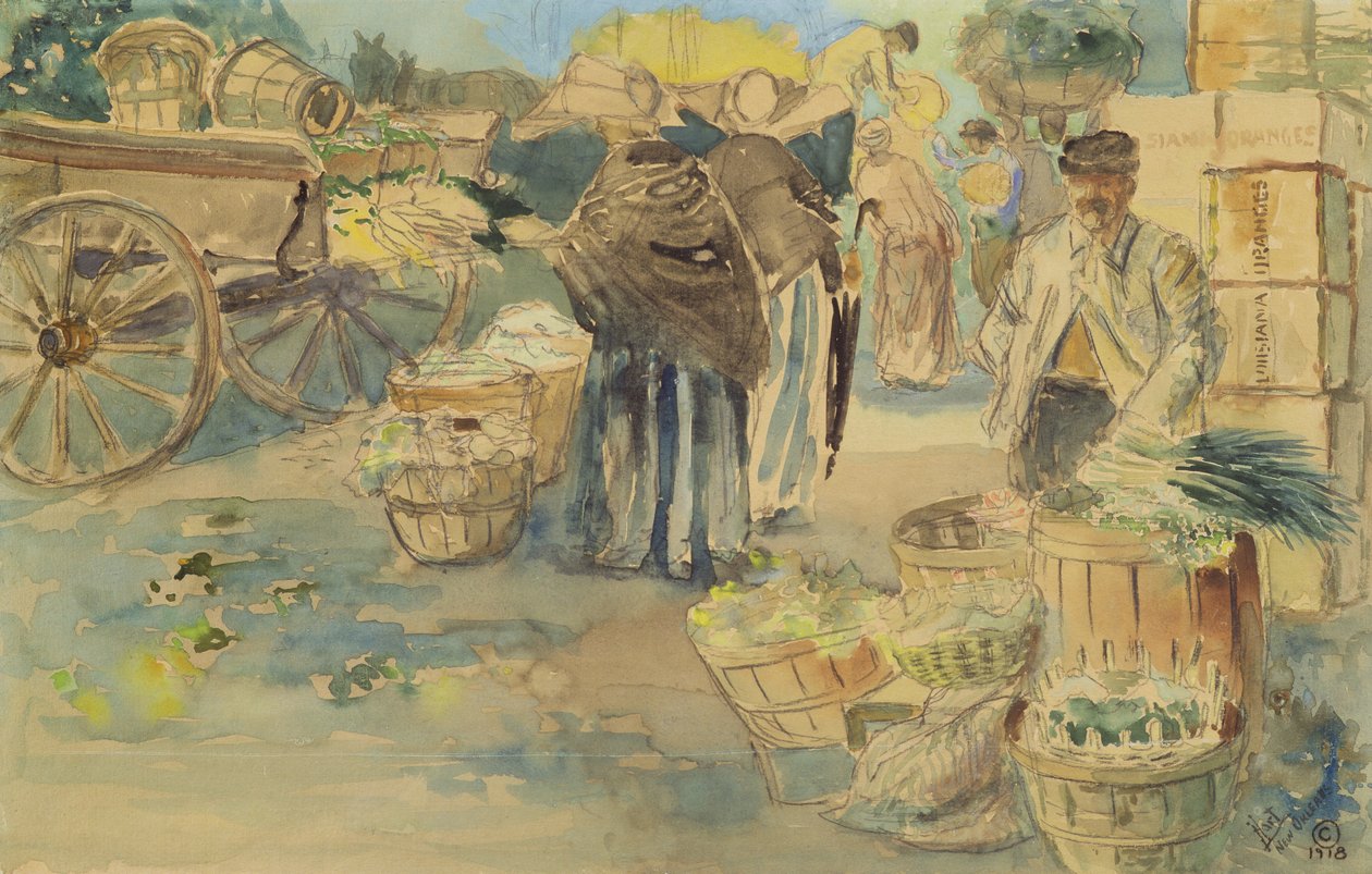 The Market, New Orleans, 1918 alkotó: George Overbury Hart