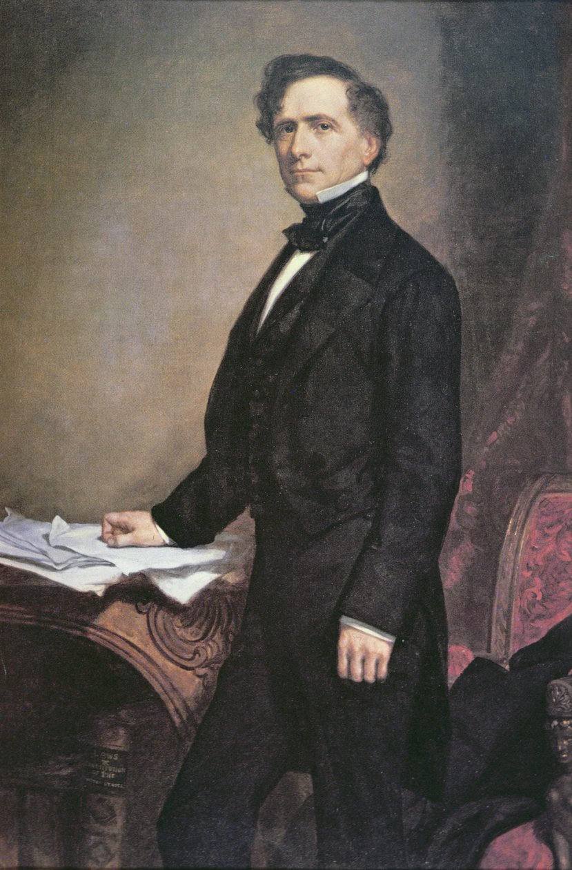 Franklin Pierce (1804-69) (színes litó) alkotó: George Peter Alexander (after) Healy