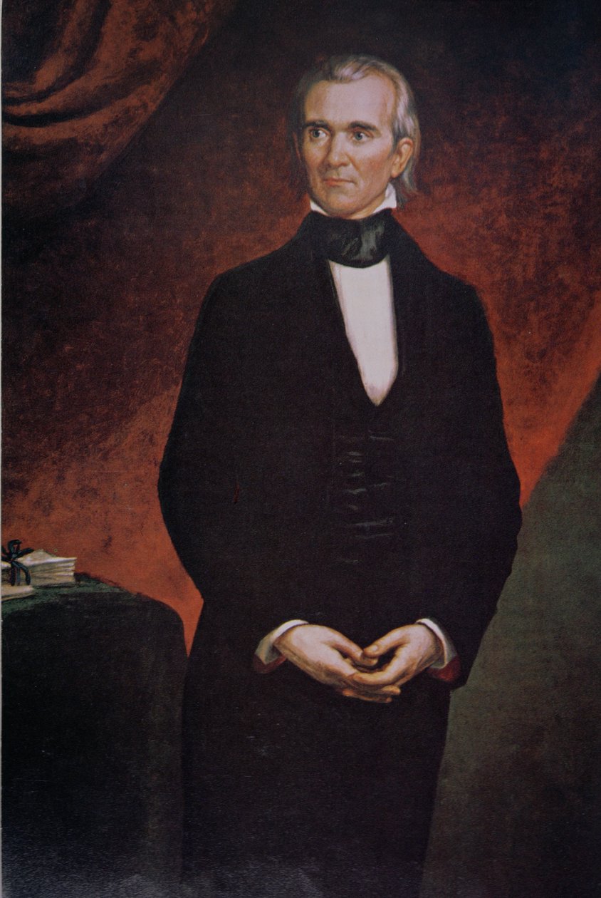 James Knox Polk (1795-1849) (színes litó) alkotó: George Peter Alexander (after) Healy