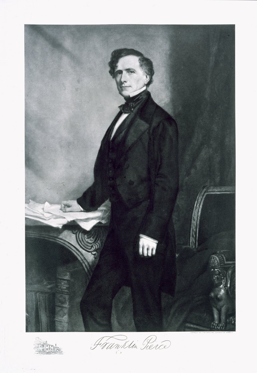 Franklin Pierce, az Amerikai Egyesült Államok 14. elnöke, pub. 1901 (mélynyomás) alkotó: George Peter Alexander Healy