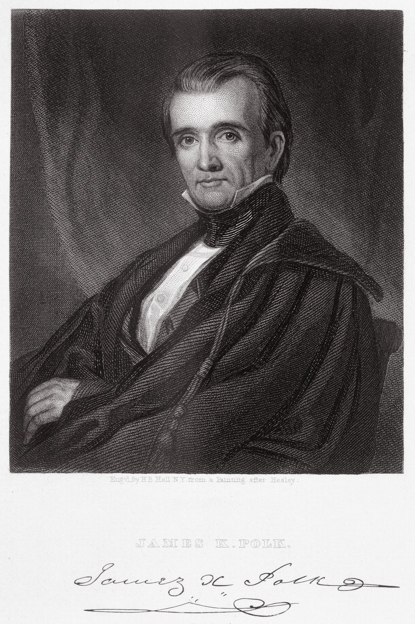 James Knox Polk, Henry Bryan Hall (1808-84) metszete. alkotó: George Peter Alexander Healy