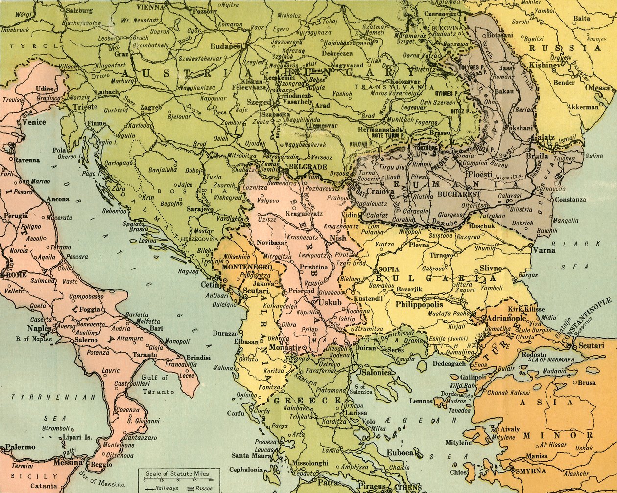 Térkép a keleti harci frontok illusztrálására, 1919. alkotó: George Philip and Son Ltd