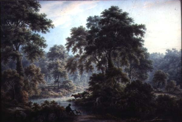 A régi fürdő közelében, Matlock, 19. század alkotó: George Pickering