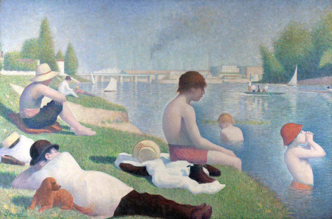 Fürdőzők Asnières-ben Fürdőzők Asnières-ben, 1884 alkotó: George Pierre Seurat