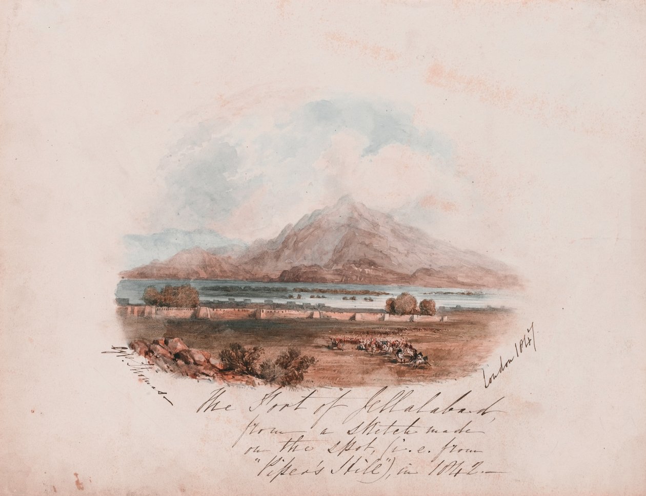 „Jellalabad erődje 1842-ben a helyszínen készült vázlatból (azaz a „Piper