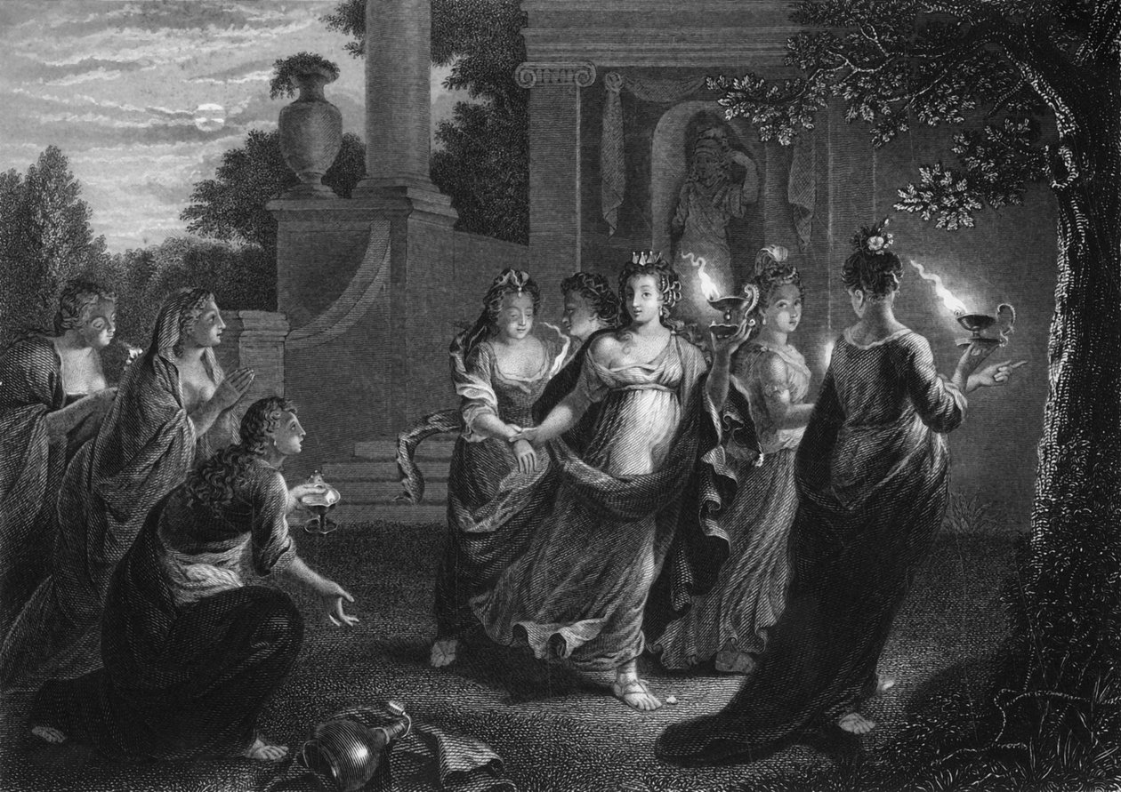 Adjon nekünk olaját, mert a lámpáink kialudtak, c1840. alkotó: George Presbury