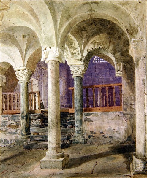 Szent Miklós Giornico kriptája, Ticino kanton, Svájc alkotó: George Price Boyce