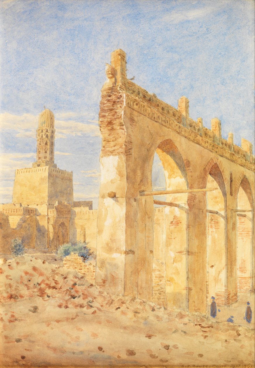 A Gama al-Hakim romjai, Kairó (akvarell) alkotó: George Price Boyce