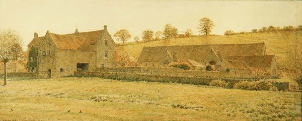 Az Old Tithe Barn és Farm House Bradford-on-Avon közelében alkotó: George Price Boyce