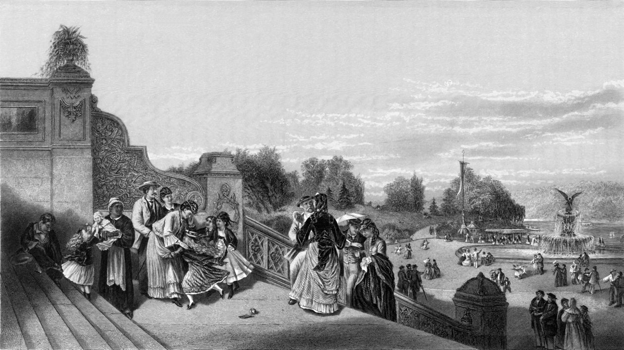 "The Terrace, Central Park, New York", 1874. alkotó: George R. Hall