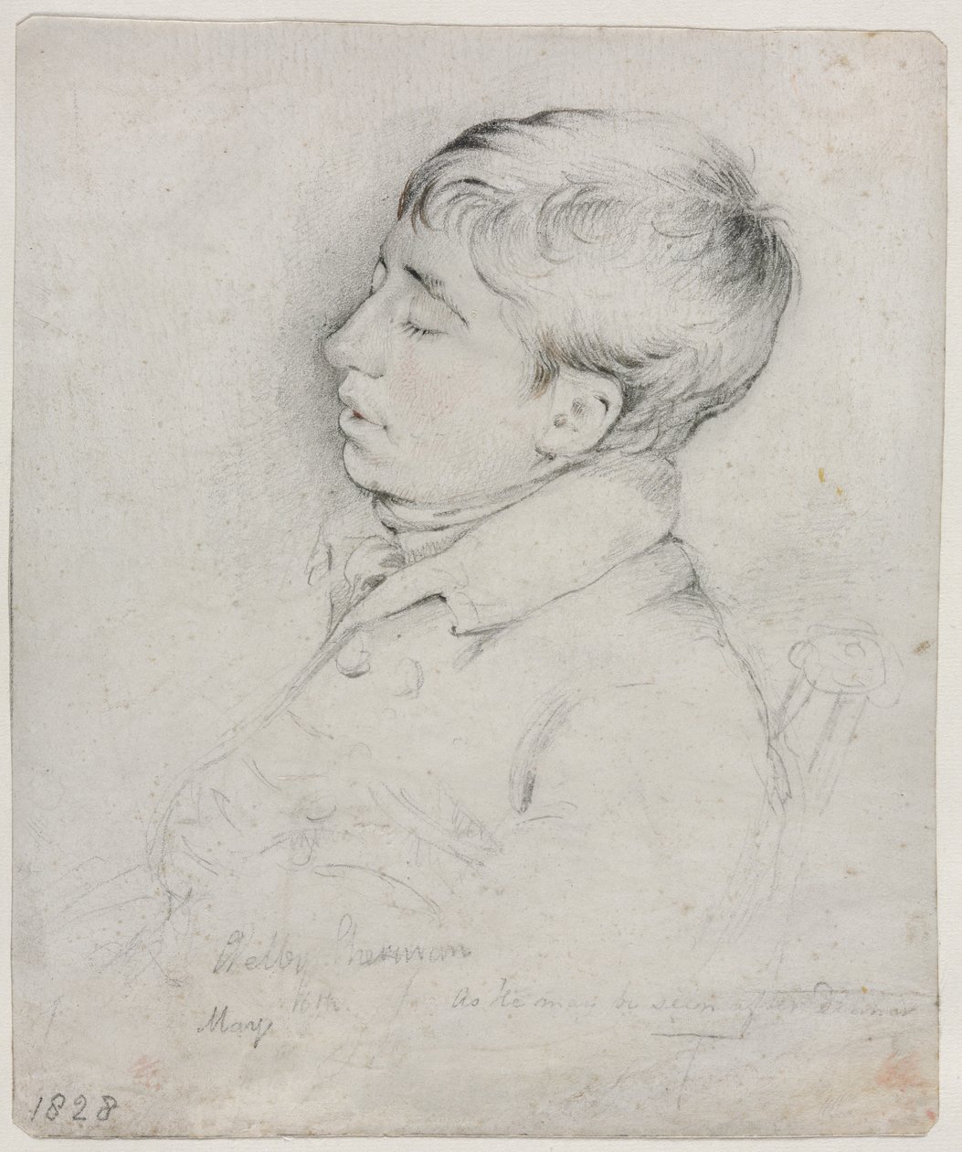 A székben alvó Welby Sherman portréja, 1828. alkotó: George Richmond