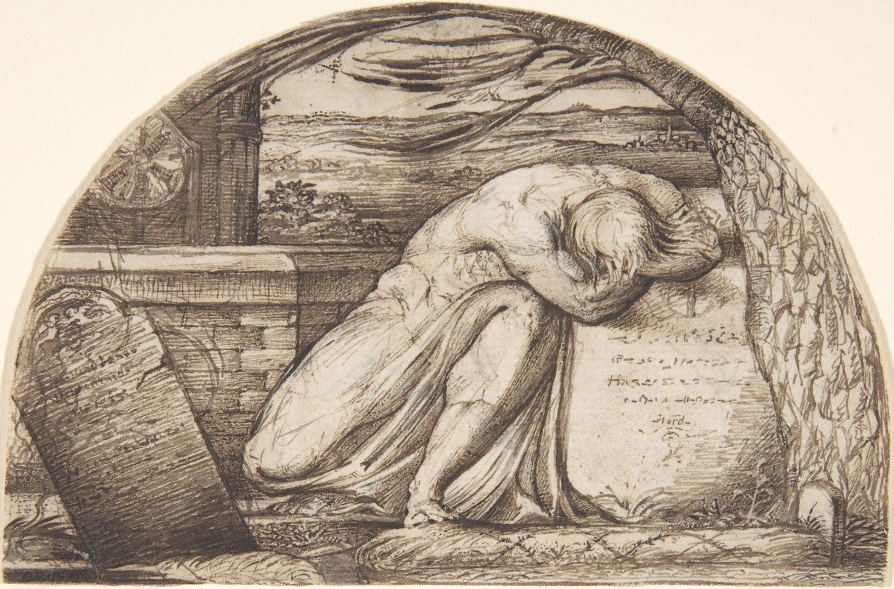 Egy sír fölött síró alak alkotó: George Richmond